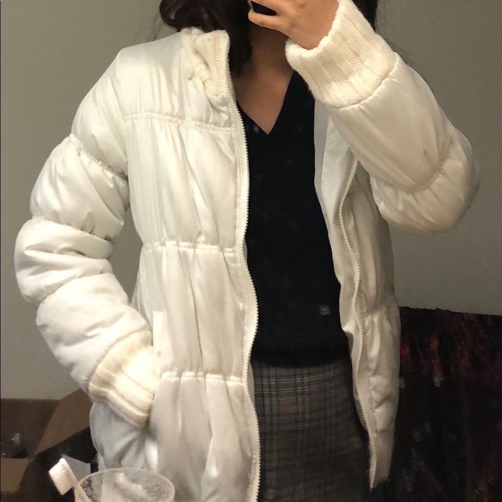 Like New White Puffer Jacket